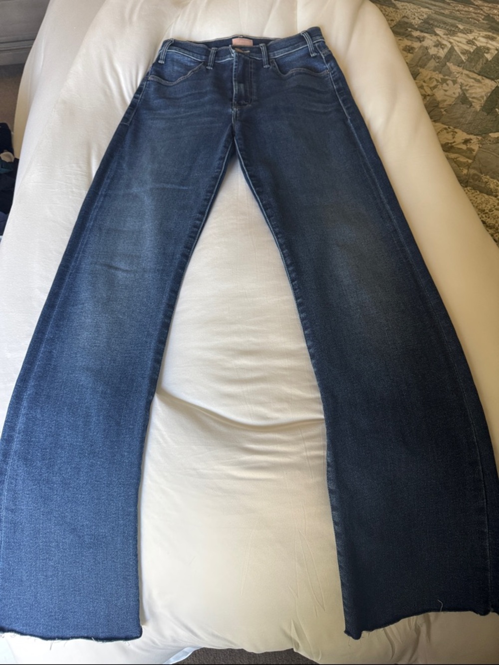 MOTHER The Hustler Sneak Dark Blue Wide Leg Flared Jeans